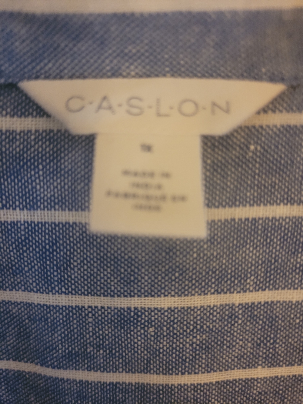 Caslon Blue and White Striped Shirt - Picture 2 of 3